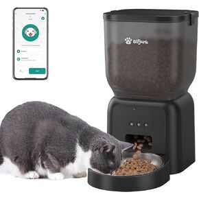 Remote Controlled Automatic Dog & Cat Feeder, APP Controlled,with Freshness Preservation, Timed Cat Feeder with Stainless Steel Bowl. 4L Capacity Up to 6 Meals Per Day and 1-15 Portion for Cats & Dog