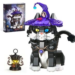 Harry Magic Cat Building Set for Adults Fans,Collectible Cat Model Toy for Home Decor,Animal Gift for Kids Boys Girls Ages 8+,1128PCS