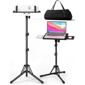 Upgraded Portable Projector Stand Tripod - Adjustable Height 26 to 56 Inch, Laptop Floor Stand with Mouse Tray for Room, Office, Podium, Outside, Studio, Dj Racks