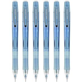 Uniball CHROMA 0.5mm Refillable Mechanical Pencils with Eraser, Contoured Cushion Grip, Auto Advancing Lead, Powder Blue Barrel, 6 Count