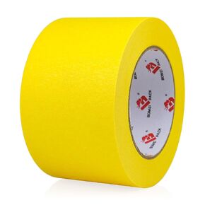BOMEI PACK Wide Painters Tape, Yellow Painting Tape 6 Inches x 55 Yards, 3D Printing Tape, Wide Masking Tape for Painting, Craft Art, Label, Packing, Office, School, Home (6'' x 55 Yards)