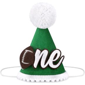 Football First Birthday Outfit, 1st Birthday Party Supplies - Hat, Sports Themed Decorations for One Year Old Boy