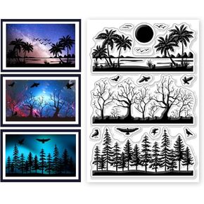 CHGCRAFT TREE TREE SILICONE CLEAR SMISHOUETTES CROWS FRAMPRANT FOR