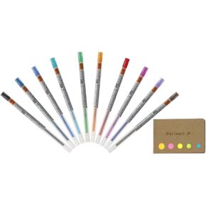Signo Gel Ink Refills for Style Fit Gel Multi Pen 0.28mm 10 Color Ink, Sticky Notes Value Set