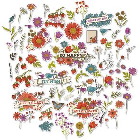 Paper Die Cuts - Wildflower - Like Watercolor Florals - Over 60 Cardstock Scrapbook Die Cuts - by Miss Kate Cuttables