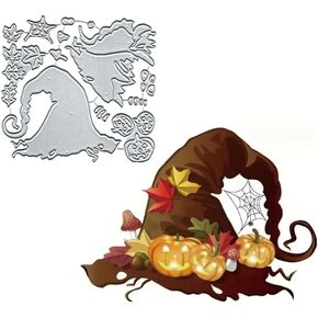 Halloween Hat Pumpkins Dies Metal Die Cuts, Halloween Hat Pumpkins Metal Cutting Dies Cut Stencils for DIY Scrapbooking Cards Photo Album Decorative Embossing Paper Dies for Scrapbooking Card Making