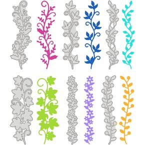 GLOBLELAND Flower Lace Metal Cutting Dies Maple Leaves Vines Leaves Pattern Template s for DIY Scrapbooking Greeting Cards Making Album Envelope Decoration,Matte Platinum