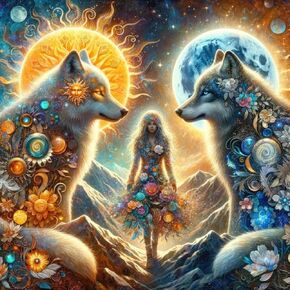 Wolf Diamond Art Painting Kits for Adults-Round Full Drill Wolf Diamond Painting Kits for Beginners-DIY 5D Moon Diamond Gem Art Kits for Adults for Gift Home Wall 14x14in