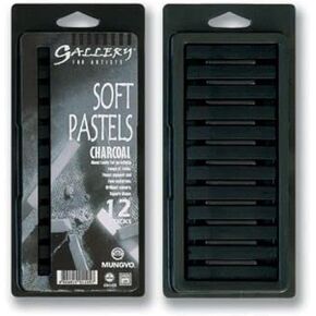 Mungyo Gallery Soft Pastels Cardboard Box مجموعة من 12 - الفحم الأسود
