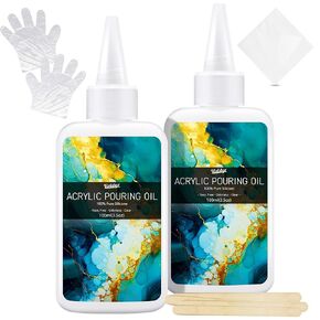 7oz Silicone Pouring Oil, 100% Pure Silicone Oil for Acrylic Pouring, Clear Dramatic Cell Activator for Acrylic Paint, Watercolor and Other Art Supplies, Non-Toxic and Odorless