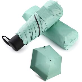 Small Mini Umbrella with Case by GAOYAINIG Light Compact Design Perfect for Travel Lightweight Portable Parasol Outdoor Sun&Rain Umbrellas Black, 34 Inches