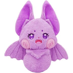 ELAINREN Crazy Black Bat Plush Toy Halloween Bat Stuffed Soft Pillow Cartoon Furry Bat Plushie Dolls Gifts/13.7''