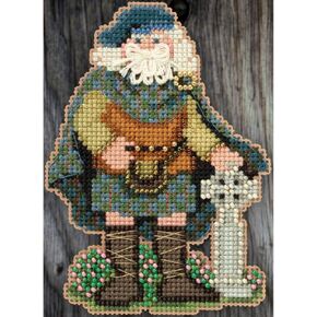 Scotland Santa Beaded Counted Cross Stitch Christmas Ornament Kit Mill Hill 2015 Celtic Santas MH205301