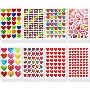 80 Sheets Valentines Day Stickers for Kids, Heart Stickers for Envelopes Cards Craft Scrapbooking Decorative, Anniversaries, Wedding Parties Favors Decors Gift Supplies