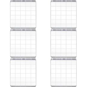 6Pcs Stamp Blocks, Acrylic Stamping Blocks Tools Set, Clear Decorative Stamping Block with Grid Lines for DIY Crafts, Card Making, Scrapbooking