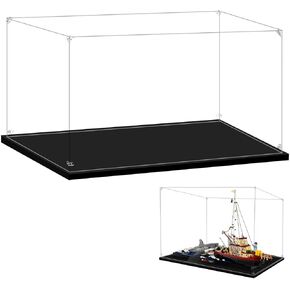 Acrylic Display Case for Lego 21350 Jaws, 25.19x9.44x14.96inches (64x24x38cm), Protect Your Collectibles from Dust with a Clear Showcase