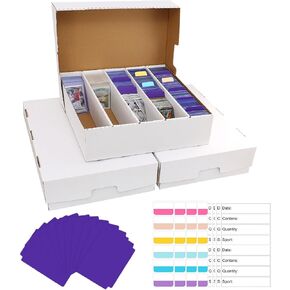 Card storage box 5 Row,Monster storage box Holds 3950-count cards,Cards box for cards organization and storage,suitable for sports cards,trading cards (3 Pack-Large)