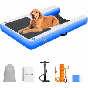 Dog Pool Ramp, Inflatable Dog Boat Ramp, Non-Slip EVA Dog Float Floating Ramp Ladder for Pools Boats Docks, Safe & Easy Water Access for Large Dogs