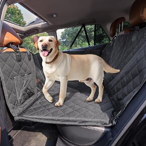 Tough 1200D Rip-Stop Dog Car Seat Cover, Durable, Hair-Resistant,Removable,Breathable and Waterproof Hard Bottom Back Seat Extender for Dogs,Dog Hammock for Car SUV Truck