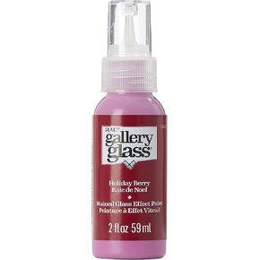 Gallery Glass, Holiday Berry Stained Glass 2 fl oz Brilliant Smooth Finish Paint, Perfect for Easy to Apply DIY Arts and Crafts, 19696