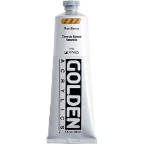 Heavy Body Acrylics by GOLDEN, Raw Sienna, 5 fl. oz. Tube, Professional Acrylic Paint, Semi-Opaque