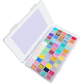 60-Color Watercolor Paint, Glitter Watercolor Paint for Painting, Portable Box - Long-Lasting Smooth Blending Art Pigments, Art Supplies for Artists Hobbyists