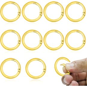 10 Pcs Key Ring Clip, 1 Inch Light Gold Keychain Rings, Snap Clip Trigger Spring Keyrings Buckle for Replacement Purse Ring Hardware, DIY Accessories Spring Ring,Car Keyrings Attachment