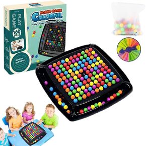 168PCS Intellectual Chessboard Dual Duel Game - Strategy Board Game with 168 Rainbow Balls, Interactive Duel Board Game for Kids & Adults, Perfect Family Marble Game