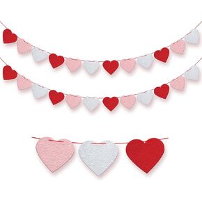 KatchOn, Red Felt Heart Garland - 8.2 Feet No DIY | Valentines Day Garland, Valentines Day Decorations | Heart Valentines Garland, Galentines Day Decorations, Valentines Decorations, Heart Decorations
