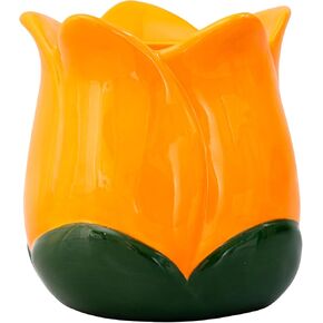 ban.do Decorative Pencil Cup, Colorful Ceramic Shelf Decor, Unique Desk Organization Doubles as Small Vase, Tulip
