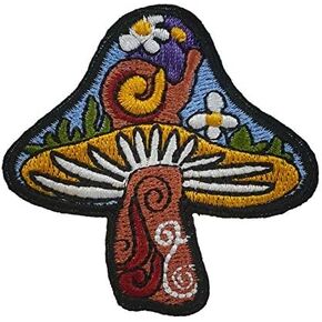 Cute-Patch Mushroom Hippie Boho Embroided Iron on Patch Cute Mini Applique