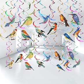 30 PCS Bird Party Decorations Hawaiian Summerforest Rainforest Bird Hanging Dowlo Sciling Decorations for Summer Luau Hawaiian Beach Pool Party Tiki Party Party Party Supplies