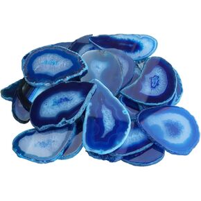 SISAMN 21pcs Multicolor Polished Agate Slices, Geode Slices Bulk for Light Table, Table Place Cards, Jewelry Making, Crafts, Home Decor, 1.18-2.56 Inches Length (Non-Drilled)