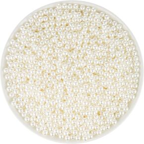 1125Pcs Pearls for Crafts,6mm Ivory Fake Pearl Beads,Acrylic Pearls Bulk for Jewelry Making with Holes,Bracelet Necklace DIY,Vase Filler and Makeup Brush Case