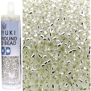 Miyuki Round Seed Beads Size 15/0 8.2 Gram Tube Silver Lined Crystal 15-91
