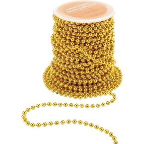 Crafts Faux White Pearl Beads Garland - 6mm 32 Yds/100 Ft White Pearl Strands Spool Pearl String Bead Roll for DIY Wedding Party Christmas Tree Decoration (Creamy White)