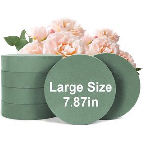 Round Floral Foam Blocks 6Pcs for Fresh and Artificial Flowers, Flower Foam for Flower Arrangements DIY& Florist Supplies, Wedding, Birthdays and Garden Decorations 7.87"×2"