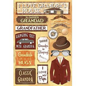 Karen Foster Design Acid and Lignin Free Scrapbooking Sticker Sheet, Classic Grandpa