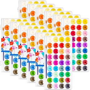 Nuanchu 12 Pack ألوان مائية الطلاء 36 ألوان ألوان مائية قابلة للغسل أطقم ألوان ماء ألوان مائية وفرش الطلاء لوازم الطلاء المحمولة للبالغين والفنانين المبتدئين فنانين فنانين