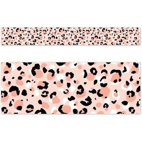 CTP Jungle Friends Blush Leopard EZ Border, Bulletin Board Border Top Classroom Decorating Accents (Creative Teaching Press 10985)
