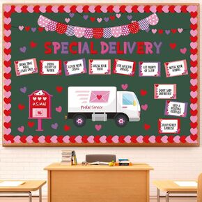 Epakh 44 Pcs Valentine's Day Bulletin Board Pizza Theme Classroom Decoration Valentine's Day Pizza Paper Cutouts Heart Wall Decor for Birthday Wedding Anniversary Party Decor