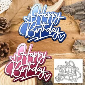 Happy Birthday Metal Die Cuts,Spring Sunflower Frame Leaf Cutting Dies Cut Stencils for DIY Scrapbooking Album Decorative Embossing Paper Dies for Card Making