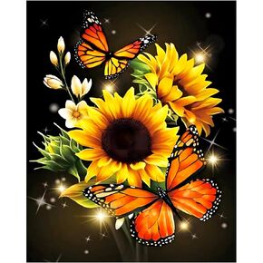 GOGHSCEK 5D Diamond Art Painting مجموعات الزهور للبالغين ، طلاء DIY بأرقام للبالغين ، وأزهار الحفر الكاملة مجموعات فنون الماس 30 × 40 سم