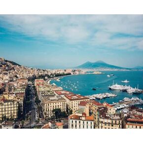 OKSGYTA DIY Paint by Numbers Naples View Italy Canvas Painting Set Paintbrush for Adults Beginners Artwork Gift 16" x 20"