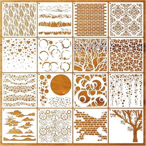 Circle Dots Mixed Media Layering Stencils for Crafts - Texture Circular Brick Reusable Wood Burning Art Stencils for Painting on Wood, Wall, Cake, Cookie