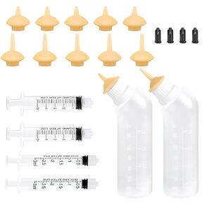 Kitten Puppies Bottles for Nursing Kit,Pet Feeder Bottle with Feeding Nipple and Syringes for All Breed of Puppies Kittens and Other Animals (Blue)
