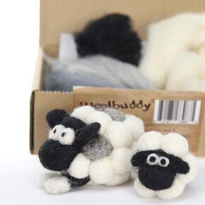 Woolbuddy Needle Felting Kit for Beginners Adults, Creative Craft Set with Adorable Sheep Design, Includes Wool Roving, Needles, and Easy Instructions for Fun Crafting