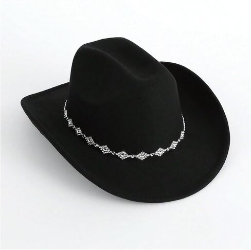 Verdusa Women's Western Cowboy Hat Rhinestone Wide Brim Cowgirl Hat in Saudi Arabia