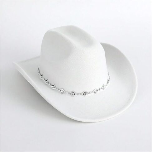 Verdusa Women's Western Cowboy Hat Rhinestone Wide Brim Cowgirl Hat in Saudi Arabia