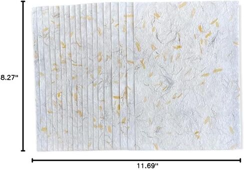 Handmade A4 Thick Mulberry Paper Sheets, Handmade Paper, Painting, Writing, Decorative Paper, Card Making Paper DIY Craft, 20pcs (Butterfly Pea Flowers/Grass Flowers, A4) in Saudi Arabia